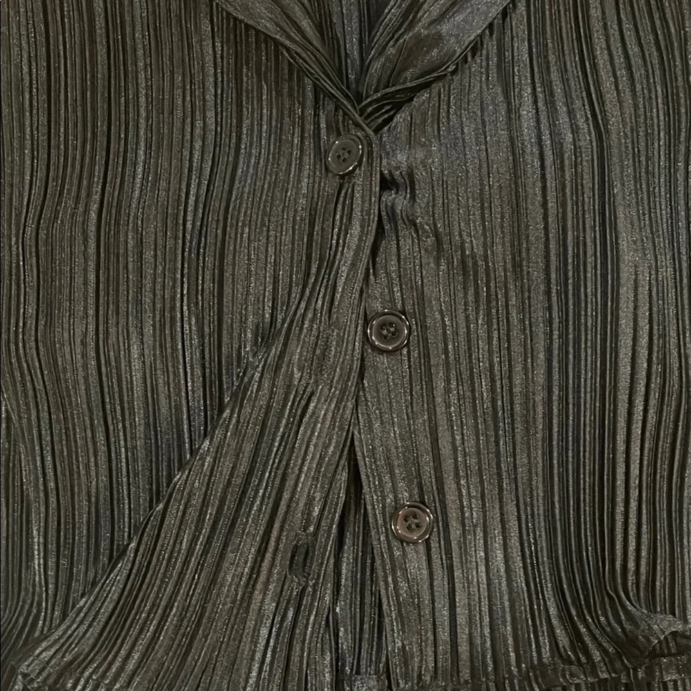 Dressed in LALA Black Button Down Shirt & Skirt - Picture 8 of 10